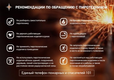 В преддверии Новогодних и Рождественских праздников просим граждан соблюдать правила пожарной безопасности при использовании пиротехники